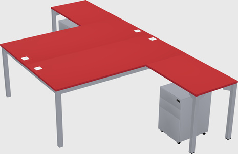 Shared l-shaped desk