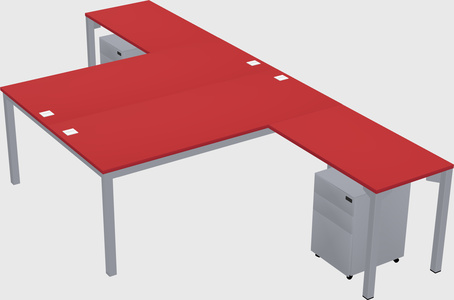Shared l-shaped desk