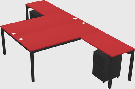 Shared l-shaped desk