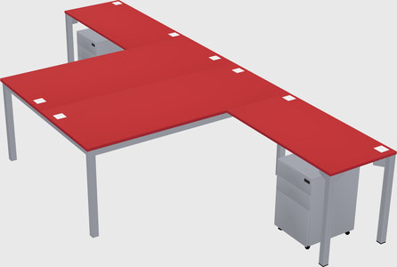 Shared l-shaped desk