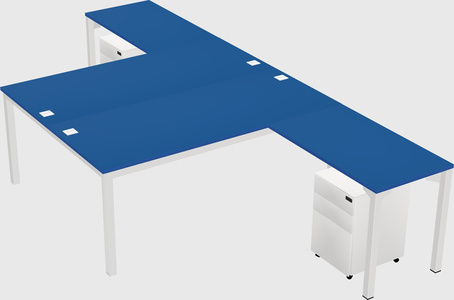 Shared l-shaped desk