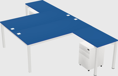 Shared l-shaped desk