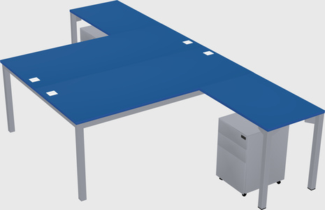 Shared l-shaped desk