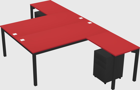 Shared l-shaped desk