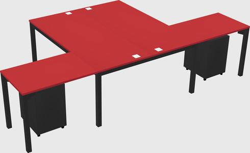 Shared l-shaped desk