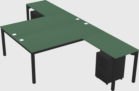 Shared l-shaped desk
