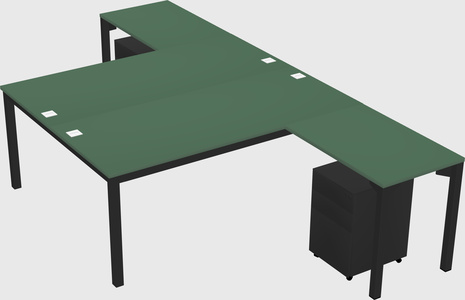 Shared l-shaped desk