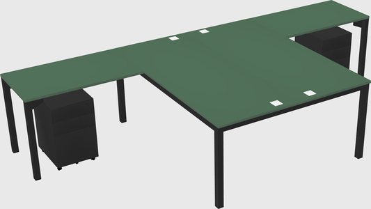 Shared l-shaped desk