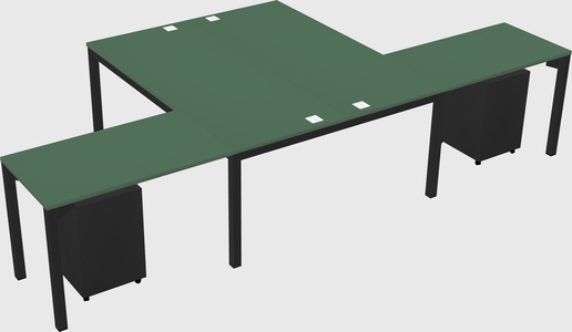 Shared l-shaped desk