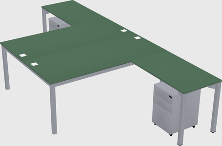 Shared l-shaped desk