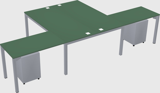 Shared l-shaped desk