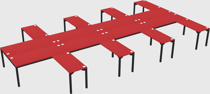 Shared l-shaped desk