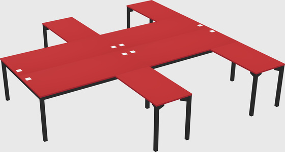 Shared l-shaped desk