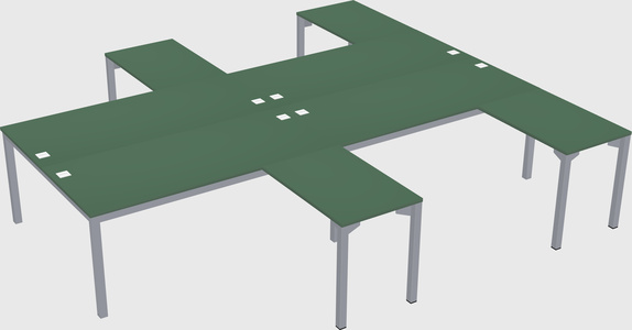 Shared l-shaped desk