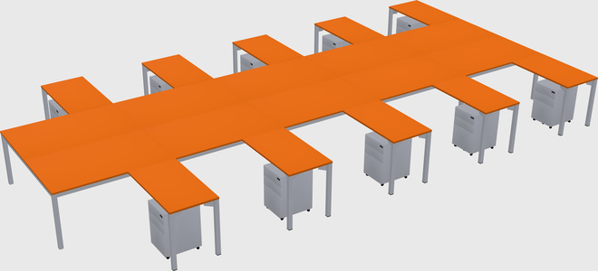 Shared l-shaped desk