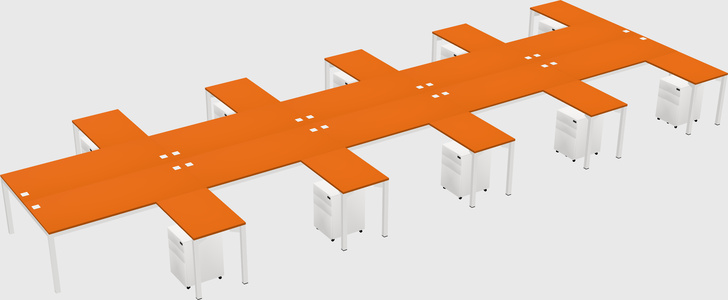 Shared l-shaped desk