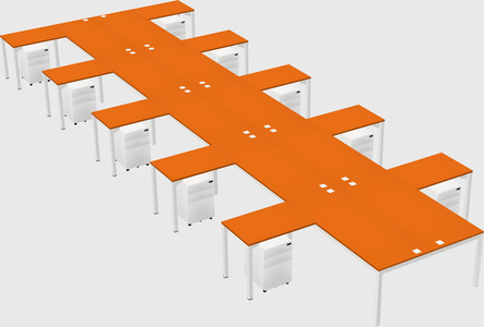 Shared l-shaped desk