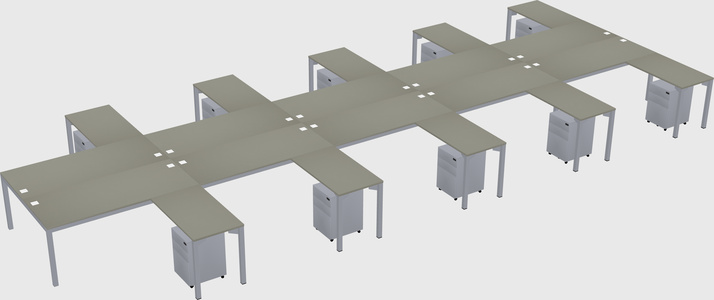 Shared l-shaped desk