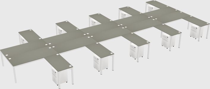 Shared l-shaped desk