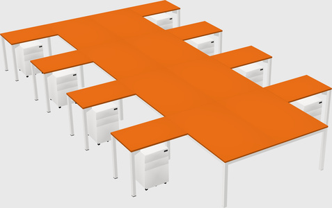 Shared l-shaped desk