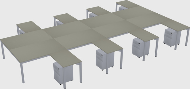 Shared l-shaped desk