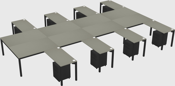 Shared l-shaped desk