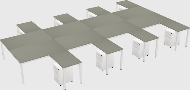 Shared l-shaped desk