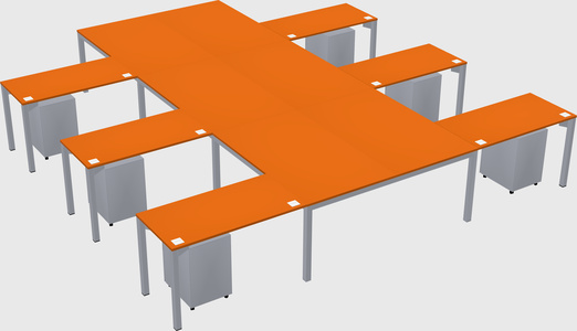 Shared l-shaped desk