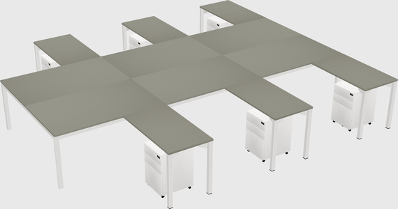 Shared l-shaped desk