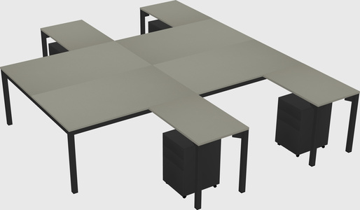Shared l-shaped desk