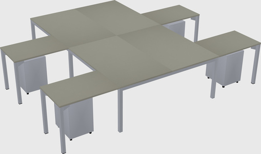 Shared l-shaped desk