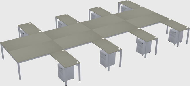 Shared l-shaped desk