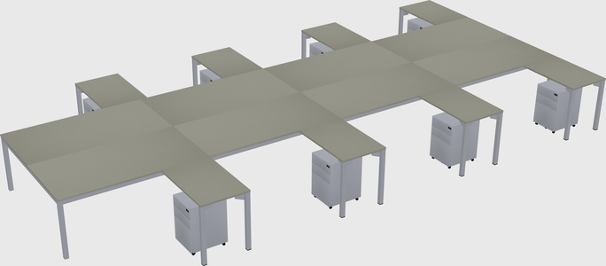 Shared l-shaped desk
