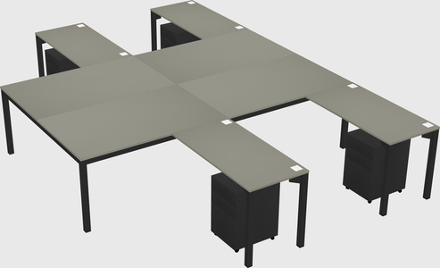 Shared l-shaped desk