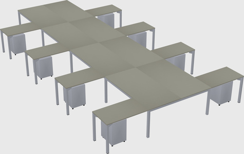 Shared l-shaped desk