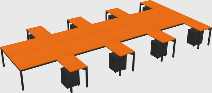 Shared l-shaped desk