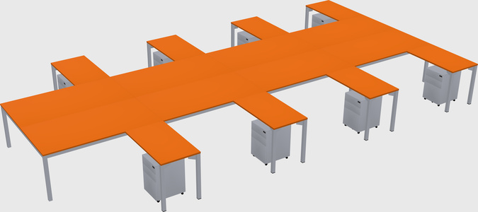 Shared l-shaped desk