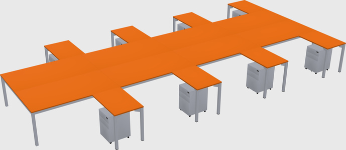 Shared l-shaped desk