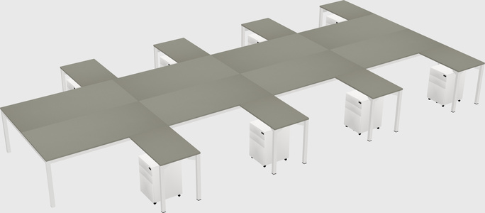 Shared l-shaped desk