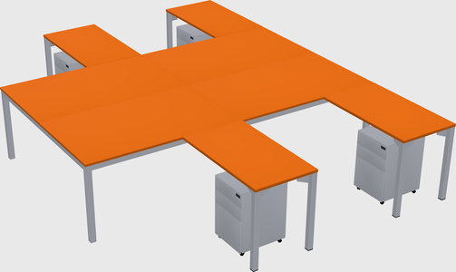Shared l-shaped desk