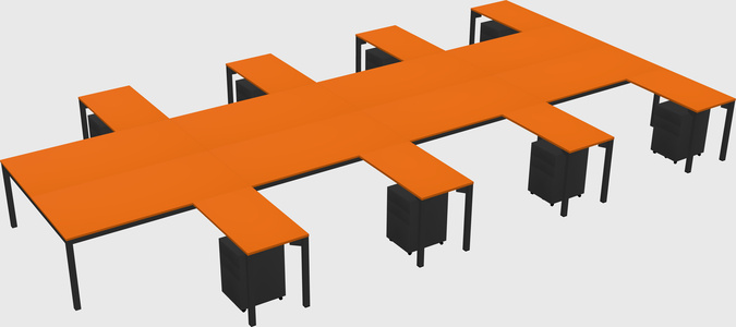 Shared l-shaped desk