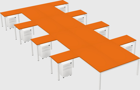 Shared l-shaped desk