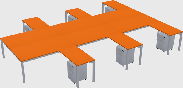 Shared l-shaped desk