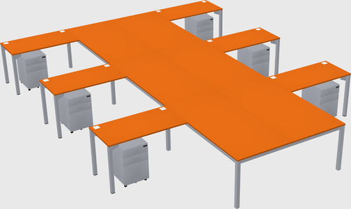 Shared l-shaped desk