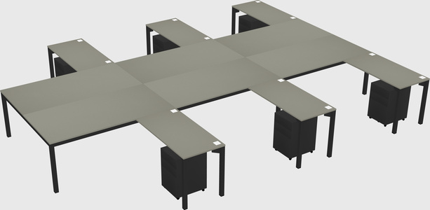Shared l-shaped desk