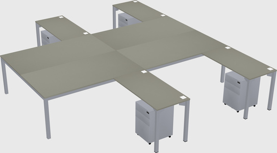 Shared l-shaped desk