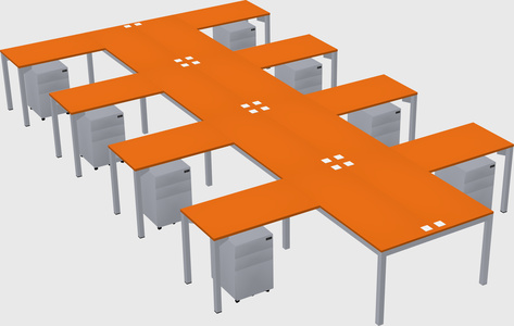 Shared l-shaped desk