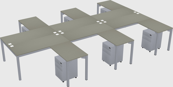 Shared l-shaped desk