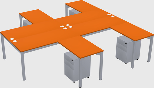 Shared l-shaped desk