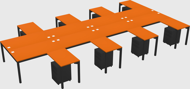 Shared l-shaped desk